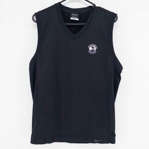 Nike Golf Pebble Beach Mens Small Therma-FIT V-Neck Vest Black Pullover